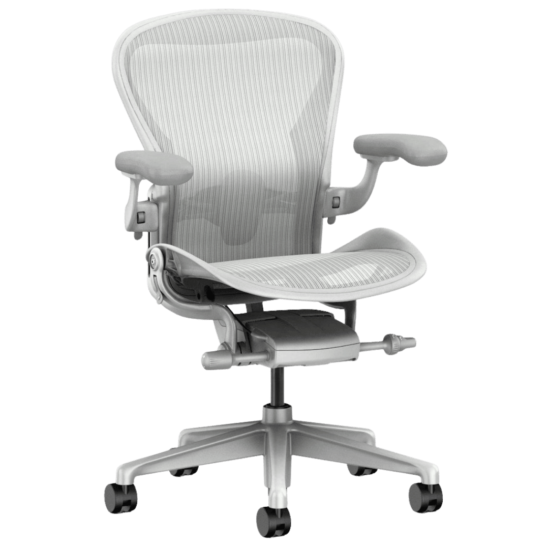 Herman Miller Aeron Remastered Fully Adjustable Office Chair (Mineral/Satin/White) - Size C - Excellent