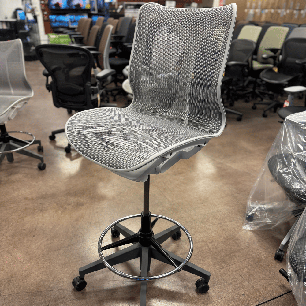 Herman Miller Cosm Low Back Office Chair Stool (Studio White/Mineral) - Armless - Brand New
